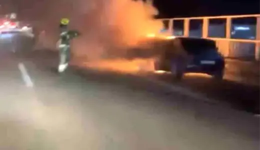 Bursa’da Seyir Halindeki Araçta Yangın