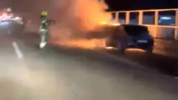 Bursa’da Seyir Halindeki Araçta Yangın